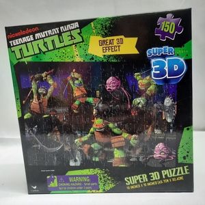 New Cardinal Factory Sealed Nickelodeon TMNT Super 3D Puzzle 18" x 12" 150 pc.